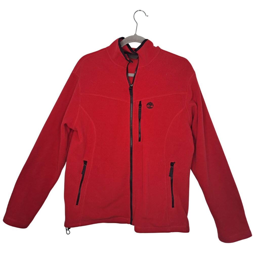 Timberland Red Full Zip Fleece Jacket Size Small
